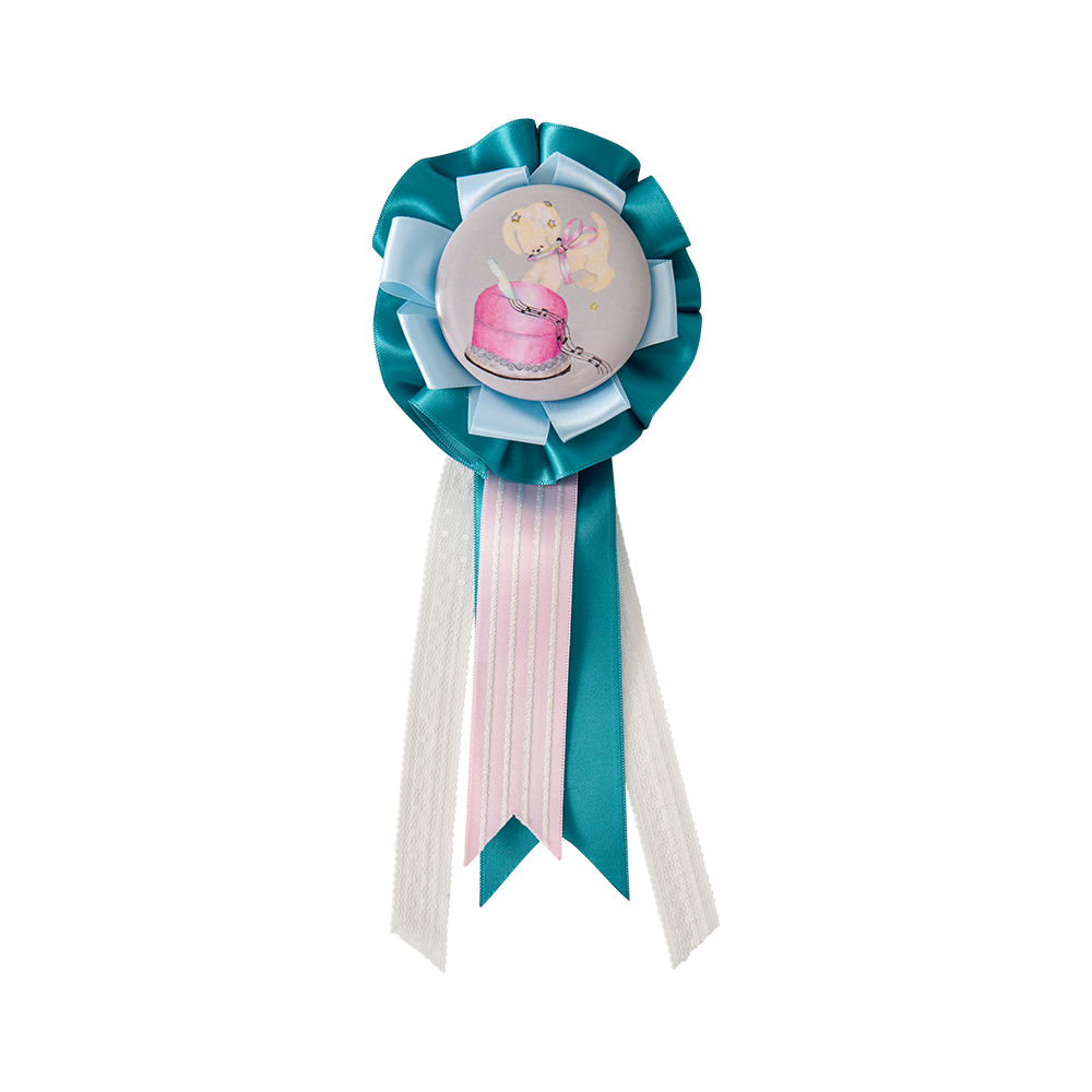 유쓰배쓰 리본 타이 핀 브로치_틸 블루(YOUTHBATH Ribbon-Tied Pin Brooch_Teal Blue)