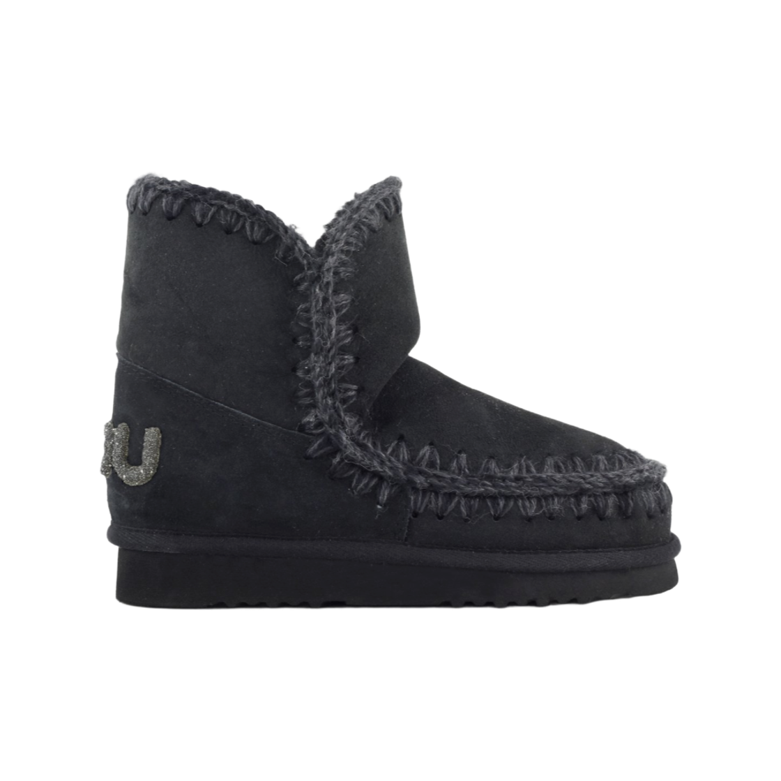 (W) 모우 에스키모 18 글리터 로고 블랙((W) Mou Eskimo 18 Glitter Logo Black)