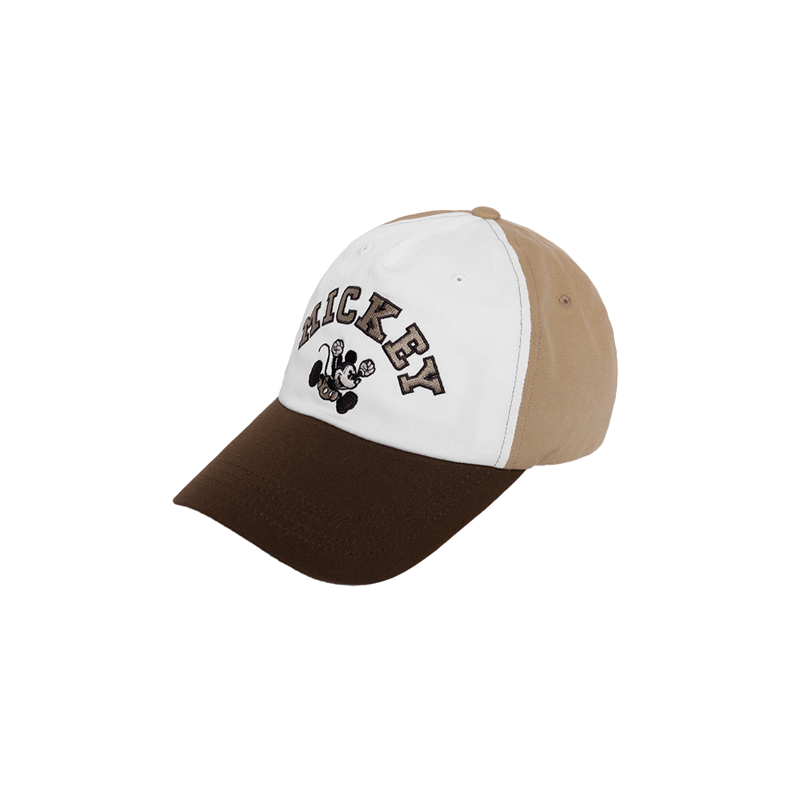 HW-BC228B/BGBR VERUTUM BC228B Color Block Bio Washing Cap (Mickey Mouse) Beige Brown