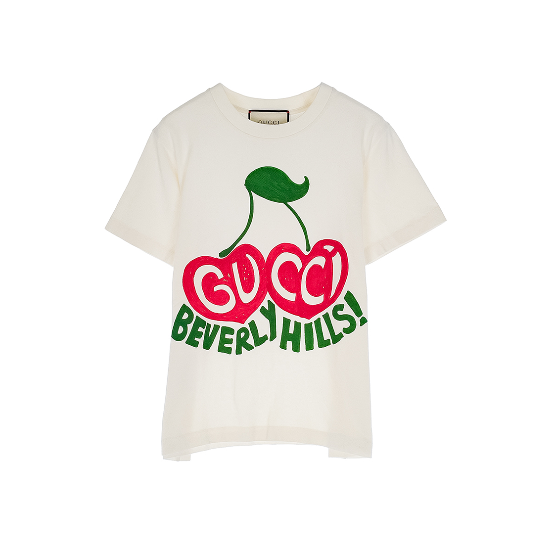 ITICOJ8INH33 Gucci Beverly Hills Cherry Print Short Sleeve T-Shirt XS Cream/Multi-Color