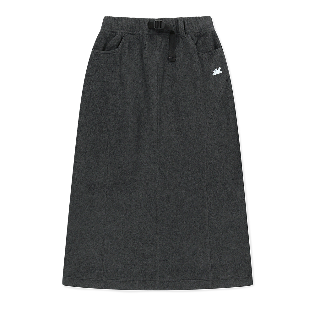 [트리플적립]썬러브 플리스 롱 스커트 챠콜([트리플적립]SUNLOVE Fleece Long Skirt Charcoal)