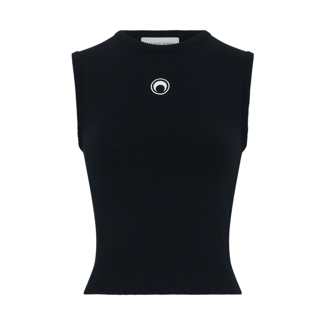 (W) 마린 세르 문 로고 니트 베스트 블랙((W) Marine Serre Moon Logo Knit Vest Black)