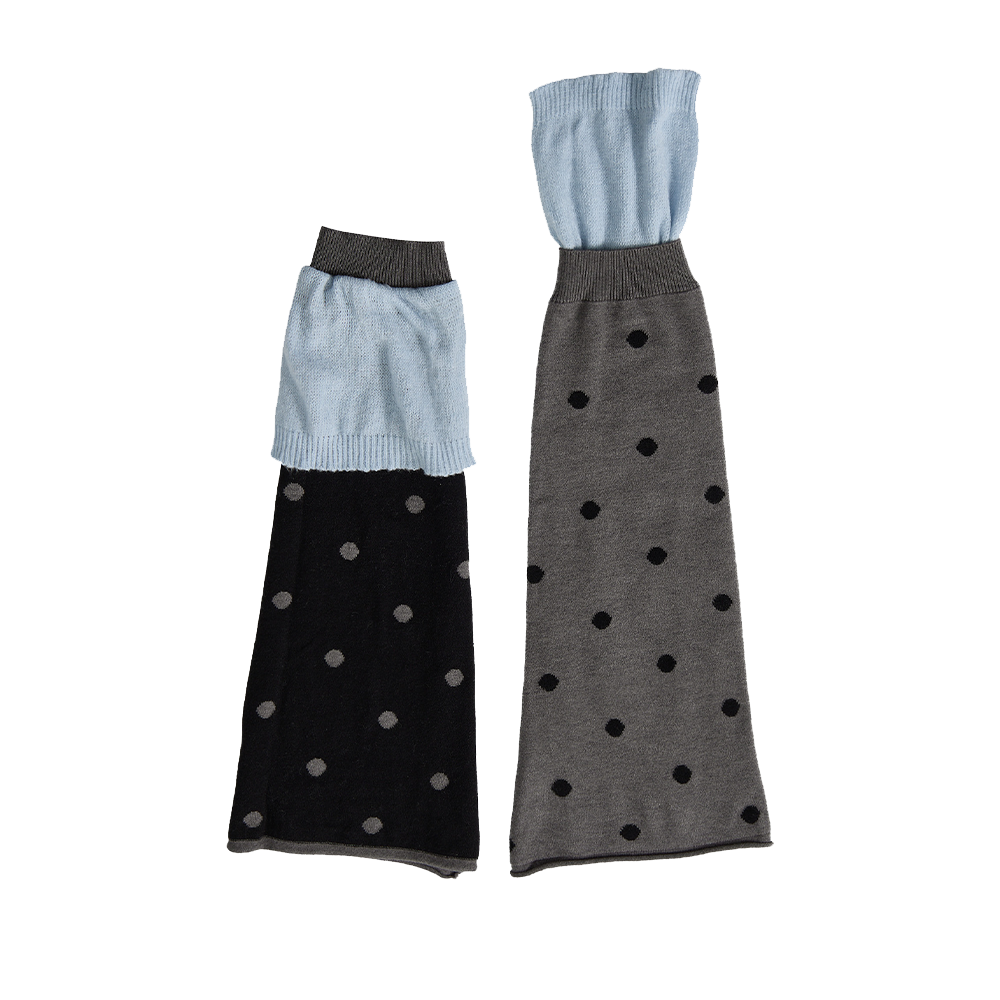 25FW2AC08 YOUTHBATH Dot Layered-Style Leg Warmer (Reversible)