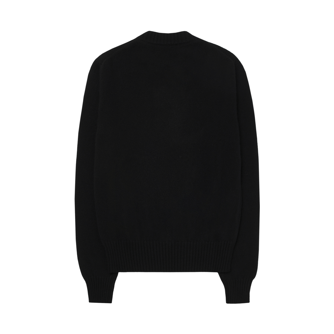 아미 톤온톤 하트 로고 캐시미어 크루넥 스웨터 블랙(AMI de Coeur Tone-On-Tone Cashmere Crewneck Sweater Black) - 2
