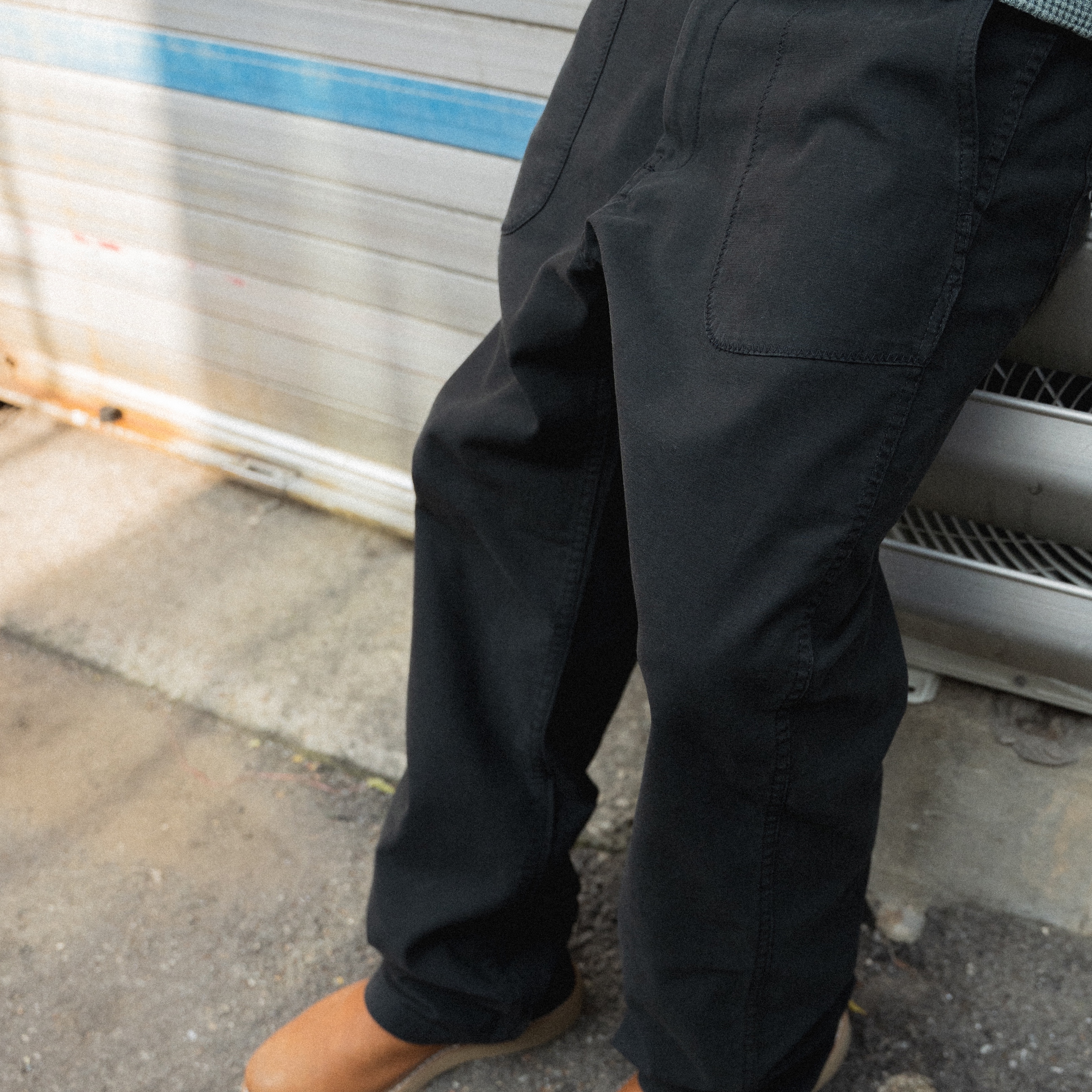 POSR Washed Fatigue Pants Black 착용 스타일