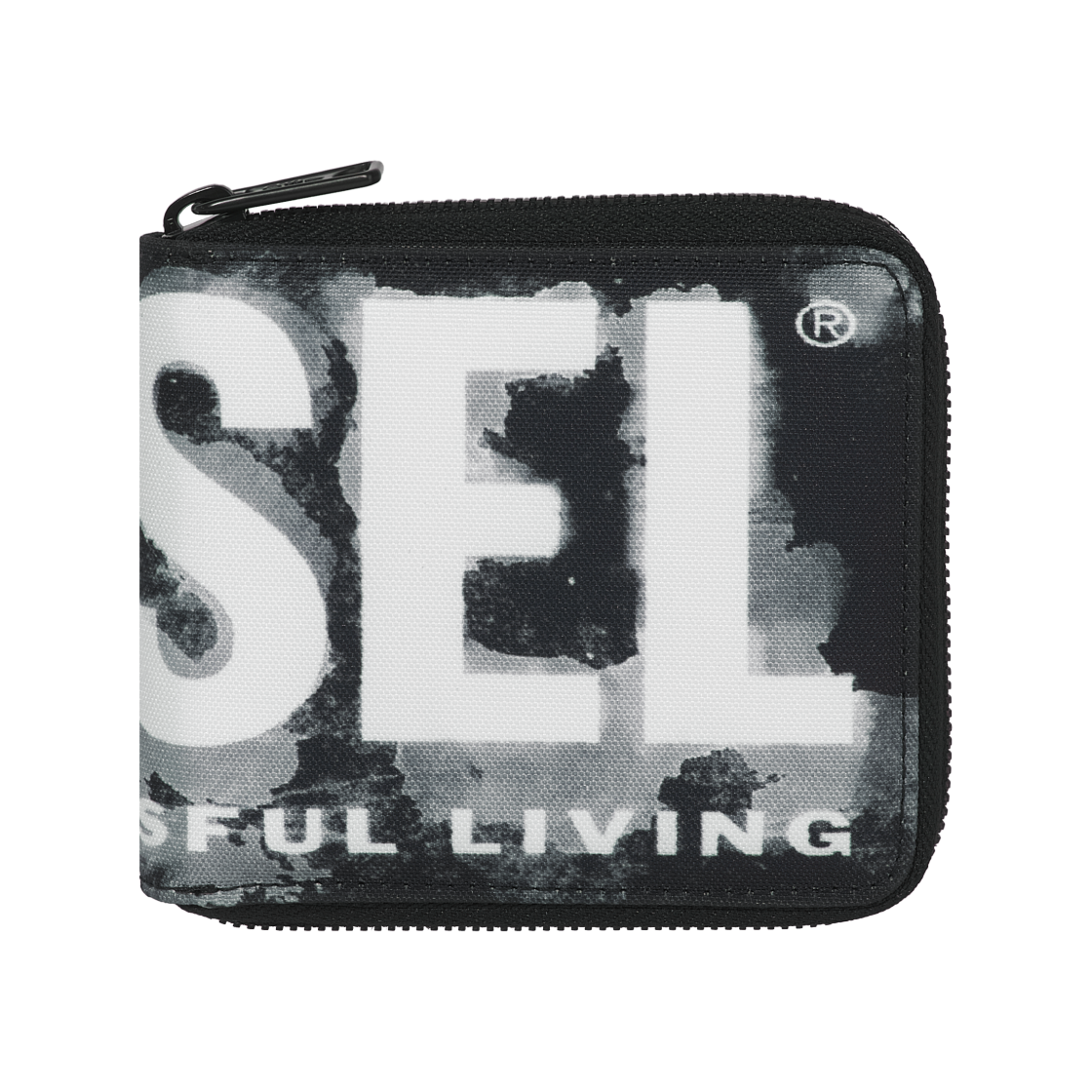 X09528P5586-T8013 Diesel Rave Bi-Fold Coin Zip Xs Wallet Black