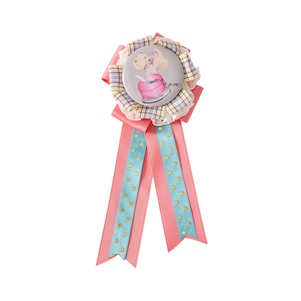 유쓰배쓰 리본 타이 핀 브로치_코랄(YOUTHBATH Ribbon-Tied Pin Brooch_Coral)