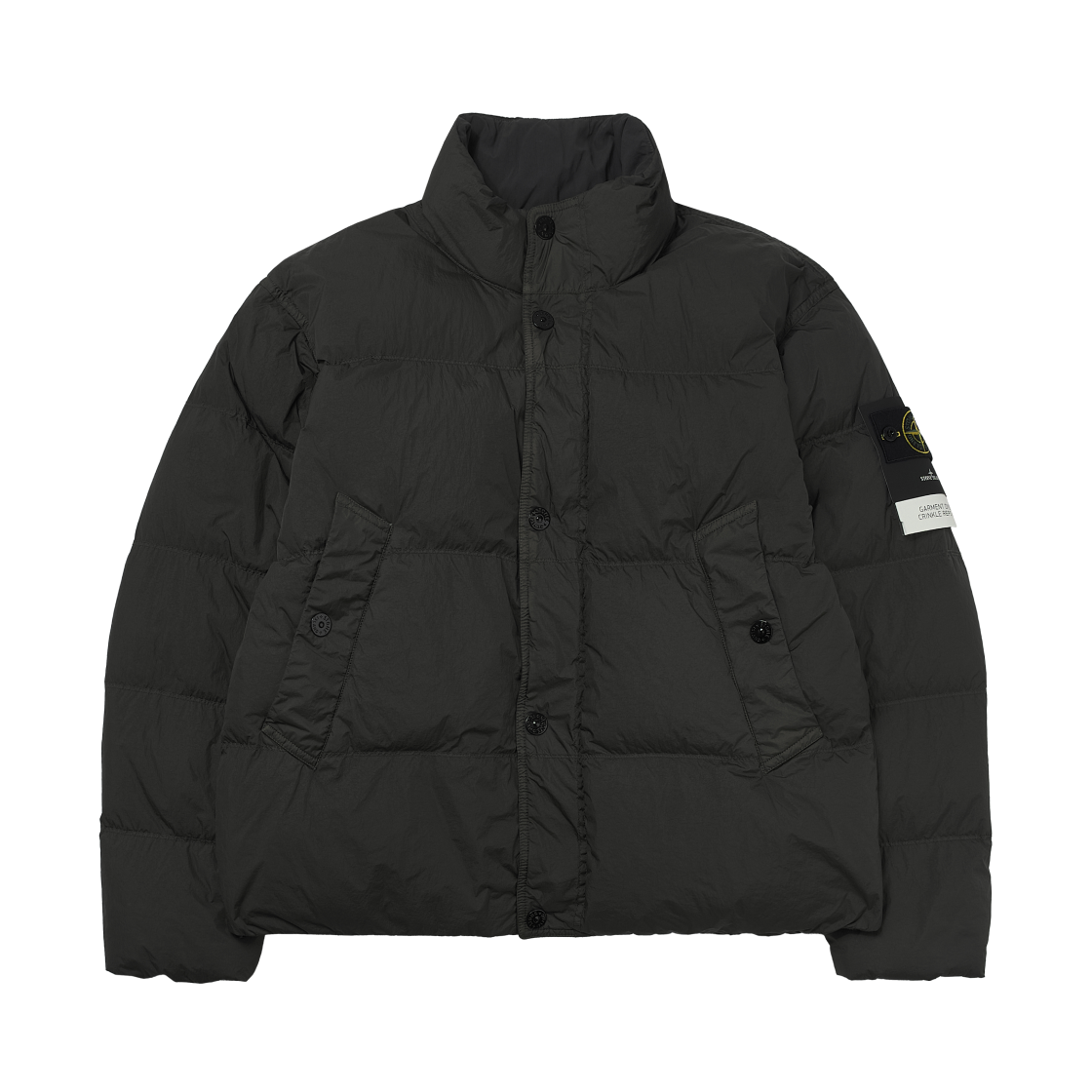 K2S154100010-S0A23-V0062 Stone Island 4100010 Crinkle Reps NY Recycled Nylon Down Jacket with Wind Resistant Lead Grey - 25FW
