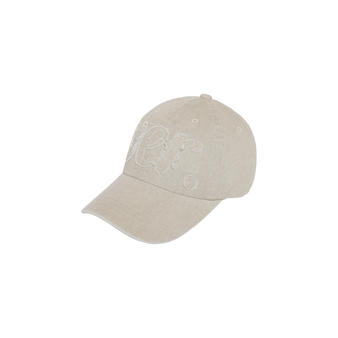 베루툼 빅 버전 어플리케 피그먼트 볼캡 베이지