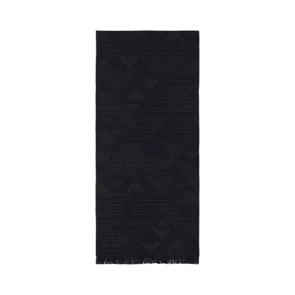 625009CC30600334 Emporio Armani Wool Jacquard Scarf Navy