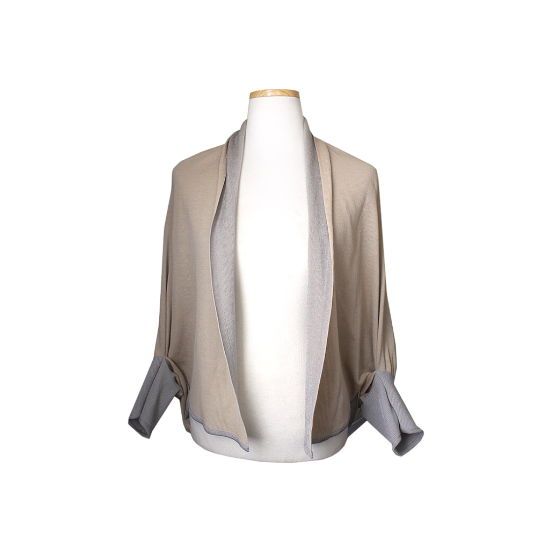 IT226KVSS666 Issey Miyake Two-Tone Reversible Bolero Jacket (Size 55-66)