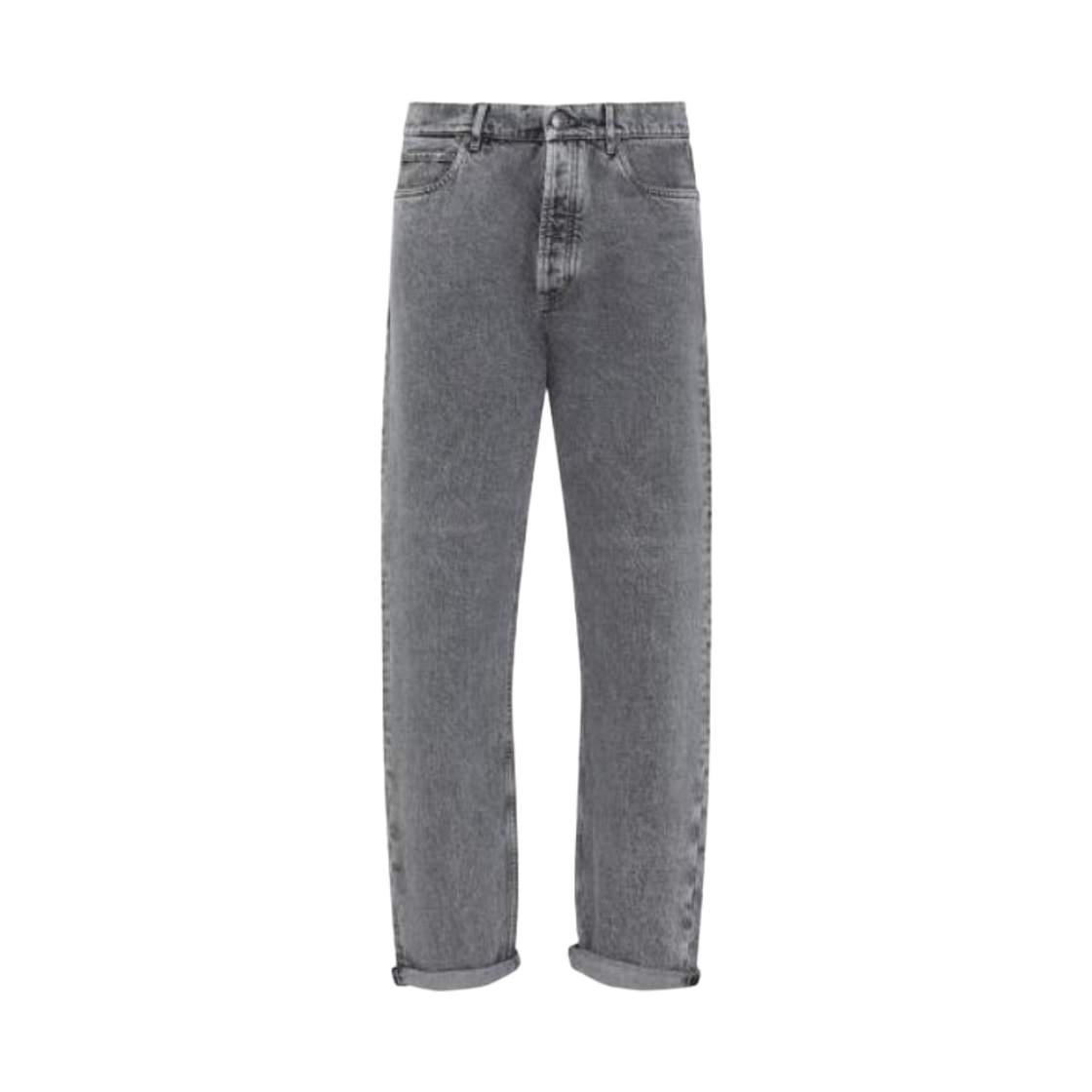 M234PO1090-C9015 Brunello Cucinelli Denim Iconic Fit Five Pocket Trousers Medium Grey