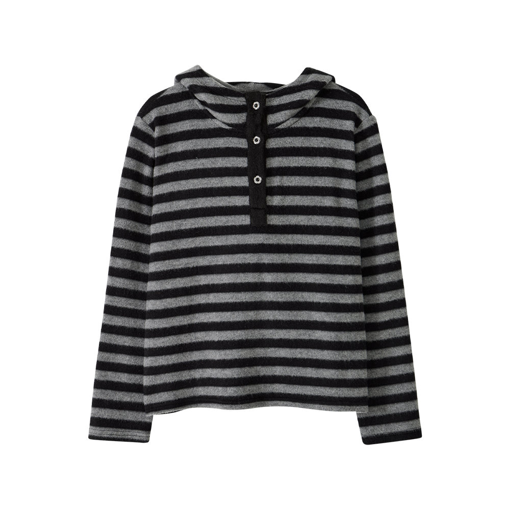 25FW2HD02 YOUTHBATH Hooded Henley Tee_Stripe