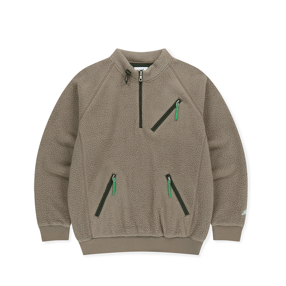 SL253FSWHA01TAP [트리플적립]SUNLOVE Zip Player Fleece Pullover Taupe