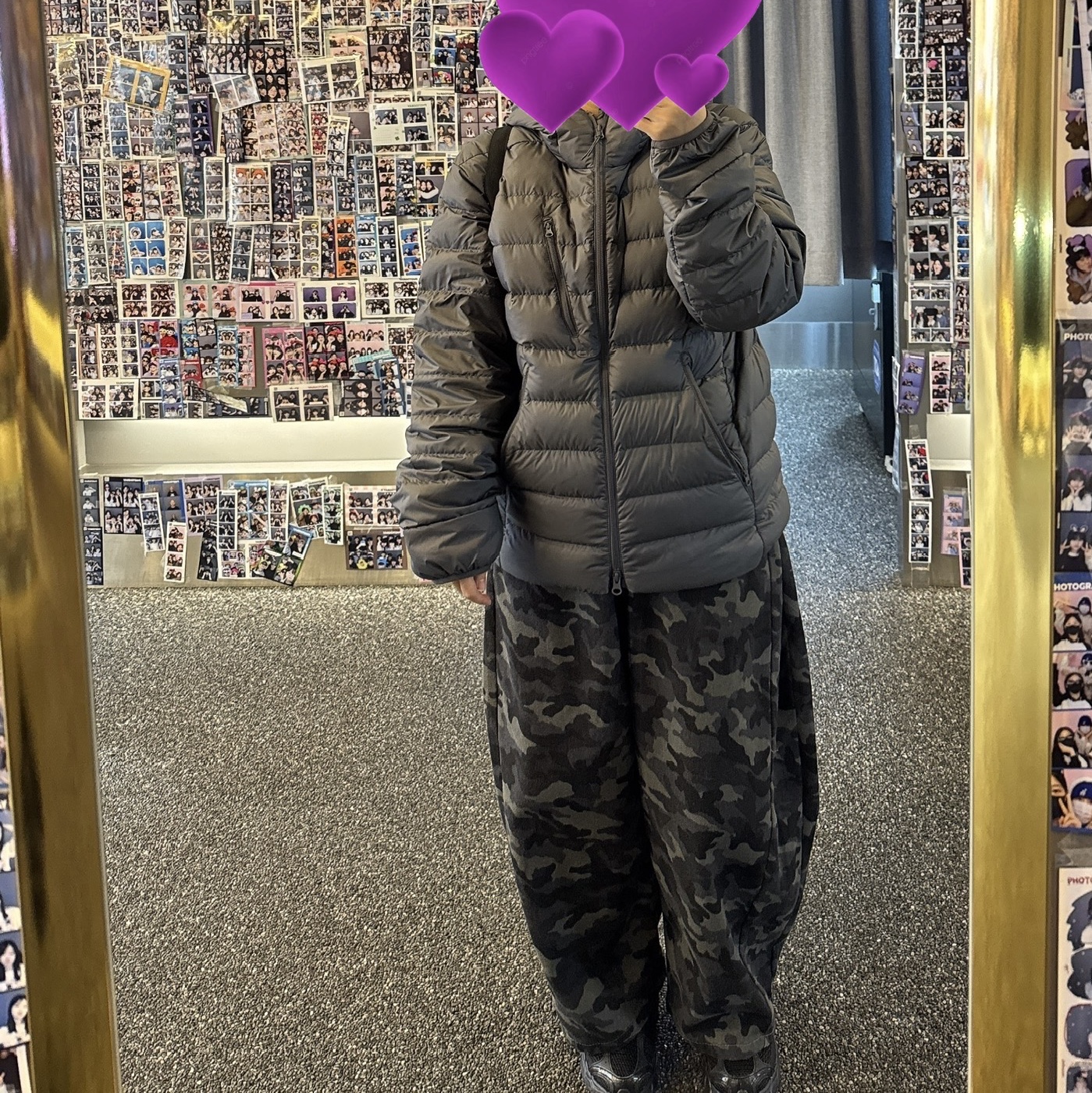 Musinsa Standard City Leisure Hooded Light Down Jacket Grey 착용 스타일 - 2