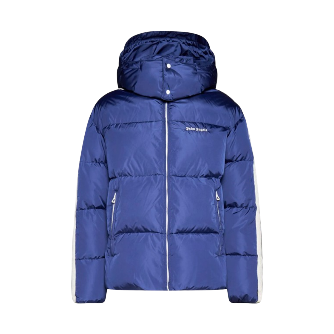 P3BMMA438 Palm Angels Hooded Track Down Jacket - Navy