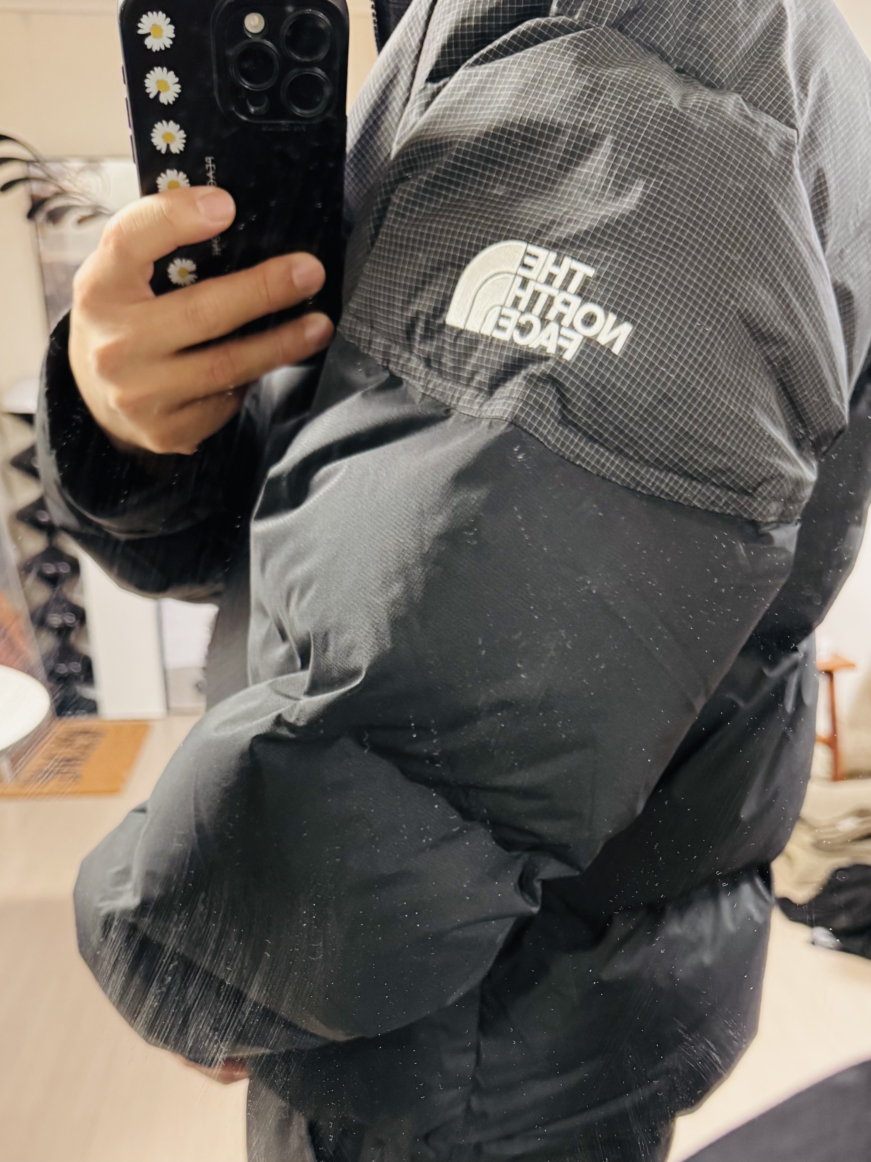 The North Face Remaster Down Jacket Black - 25FW, farfromwhat far layered work pants_black 착용 스타일 - 3