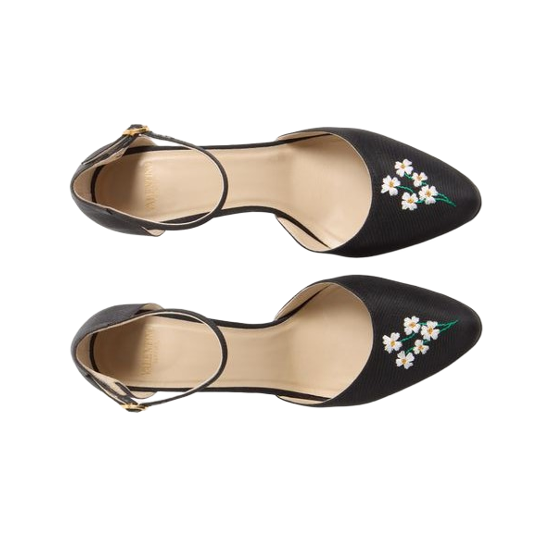 (W) 발렌티노 하이 돌리 플로랄 자수 패브릭 펌프스 105mm 블랙((W) Valentino Hi Dolly Fabric Pumps with Floral Embroidery 105mm Black) - 2