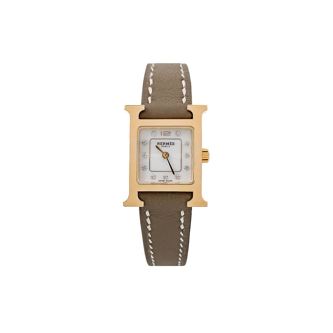 ITFWA25GFLF9 Hermes H Hour TPM Rose Gold Diamond Watch