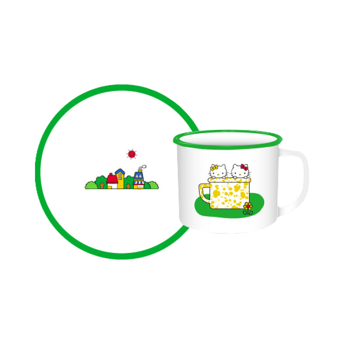 산리오 x 크로우캐년 헬로 키티 에스프레소 머그 그린(Sanrio x Crow Canyon Hello Kitty Espresso Mug Green)