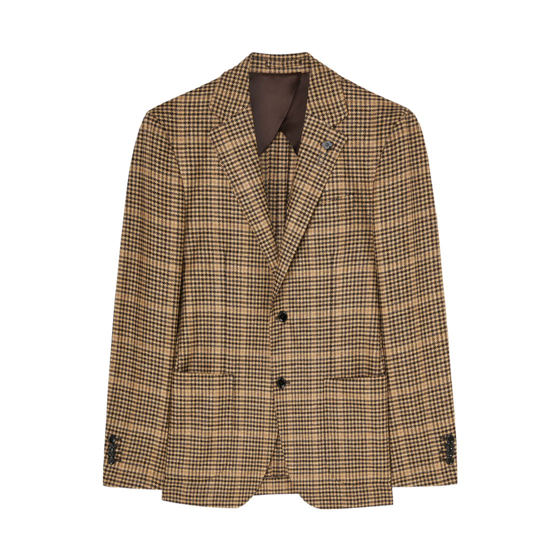 라르디니 울 앤 캐시미어 트윌 싱글 브레스티드 자켓 베이지 브라운(Lardini Single-Breasted Jacket in Wool and Cashmere Twill Beige Brown)