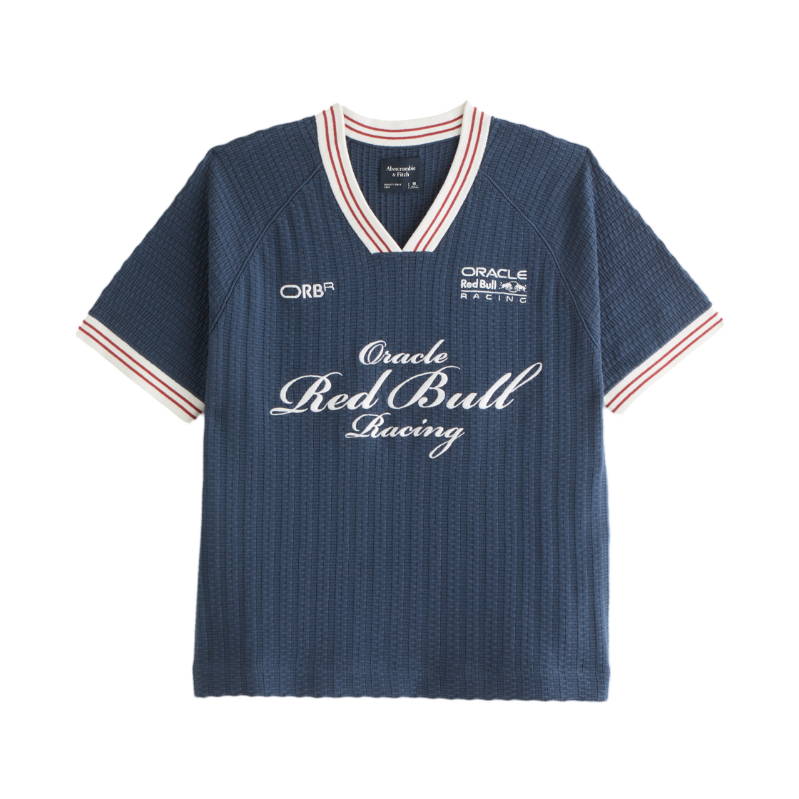 120-488-00462-200 Red Bull Racing x Abercrombie & Fitch Soccer Jersey Inspired Sweater Deep Sea