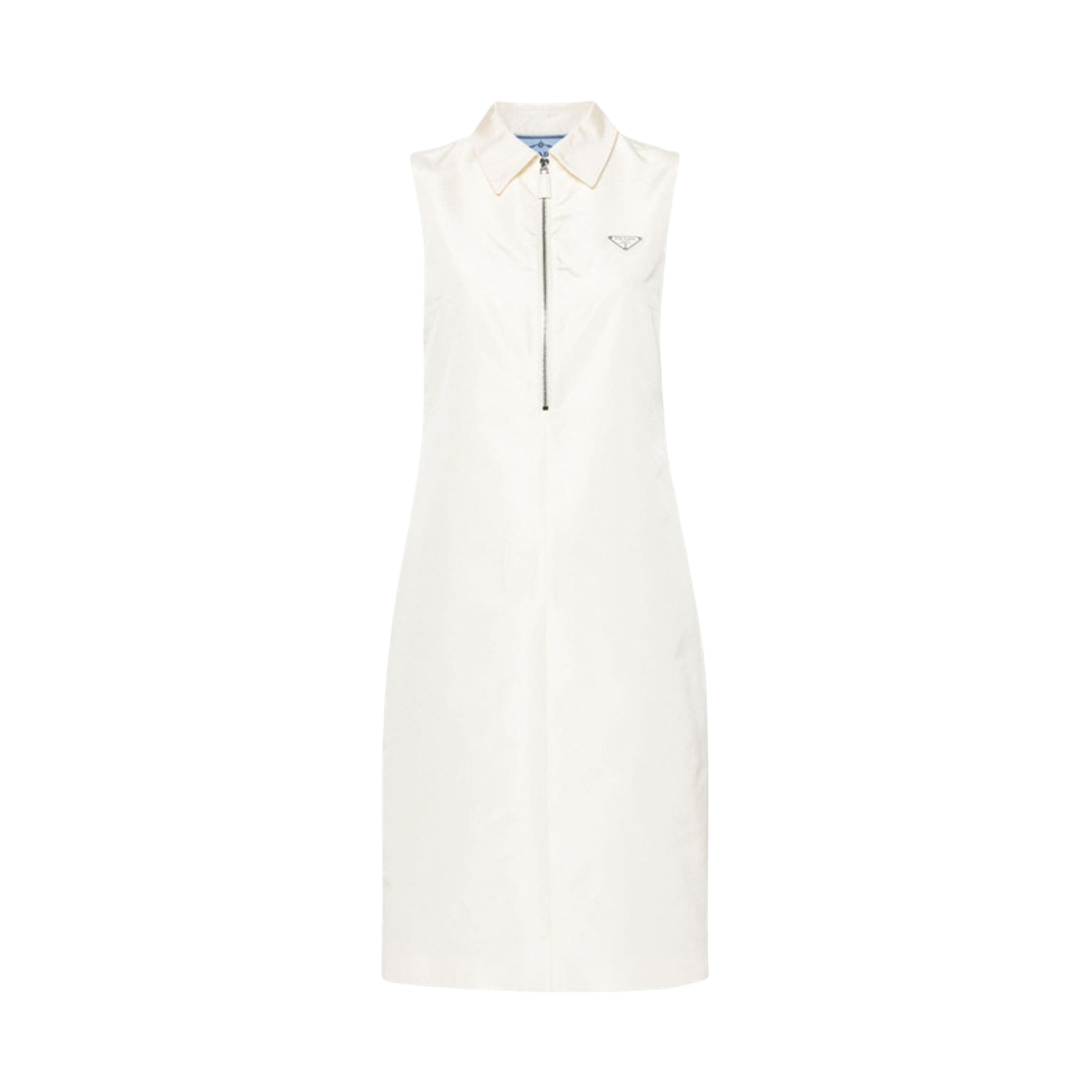 P3L631-4KH-F0304 (W) Prada Silk Midi Polo Dress Ivory