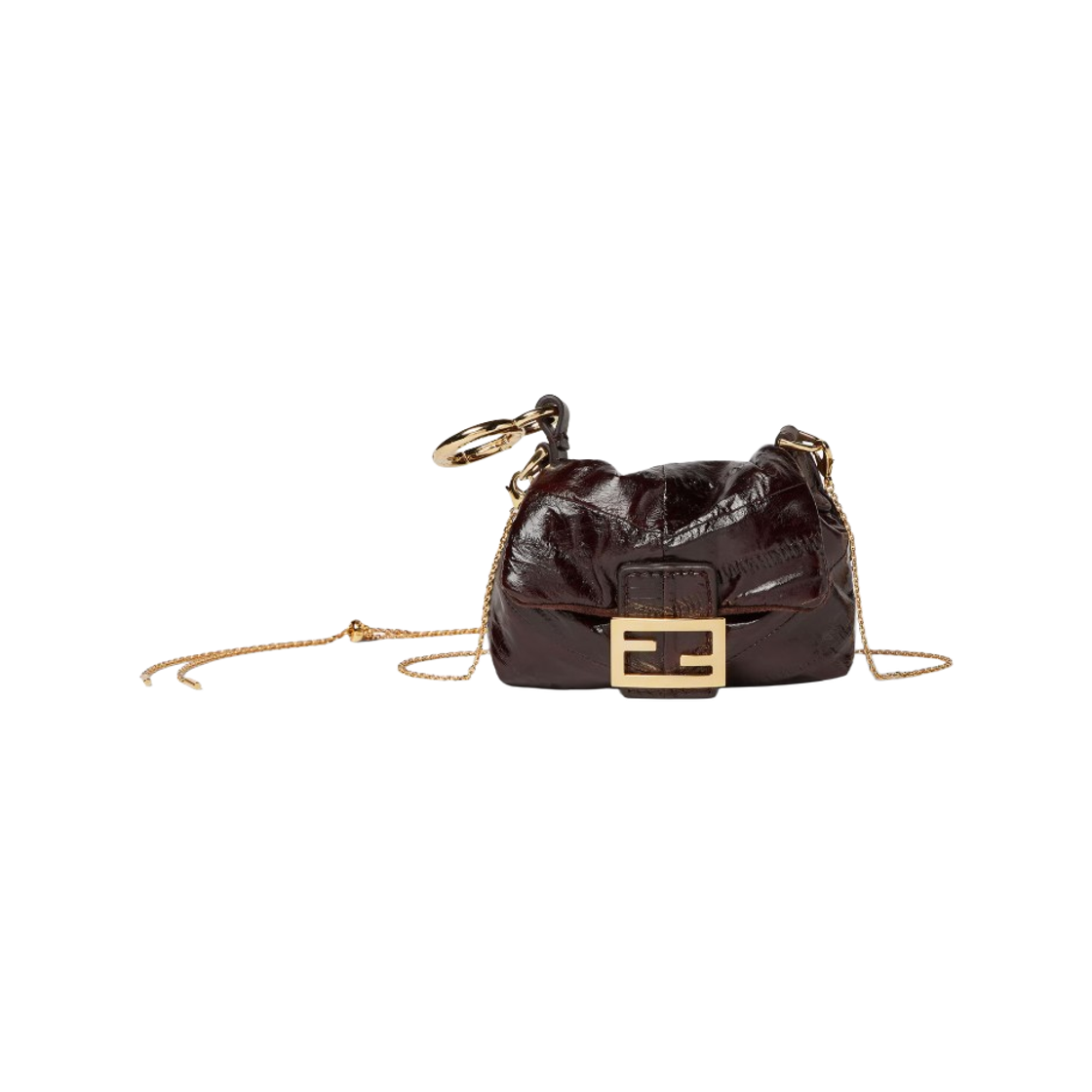 7AS420AV5BF18H6 Fendi Mamma Baguette Nano Bag Fine Leather Brown