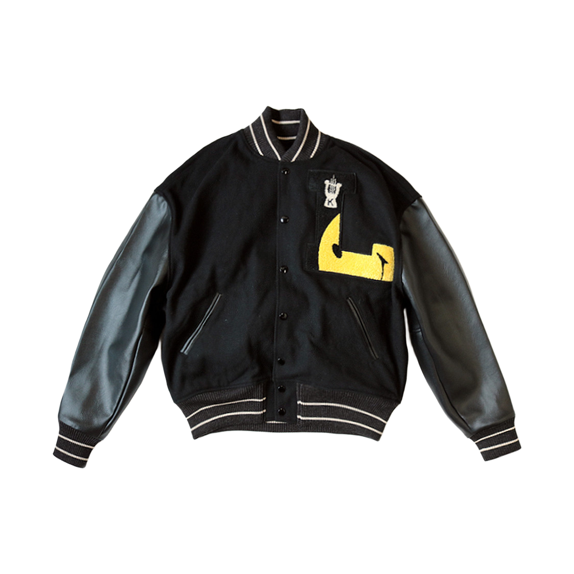 K1910LJ105 Kapital 40s Wool L-Five Varsity Jacket Black