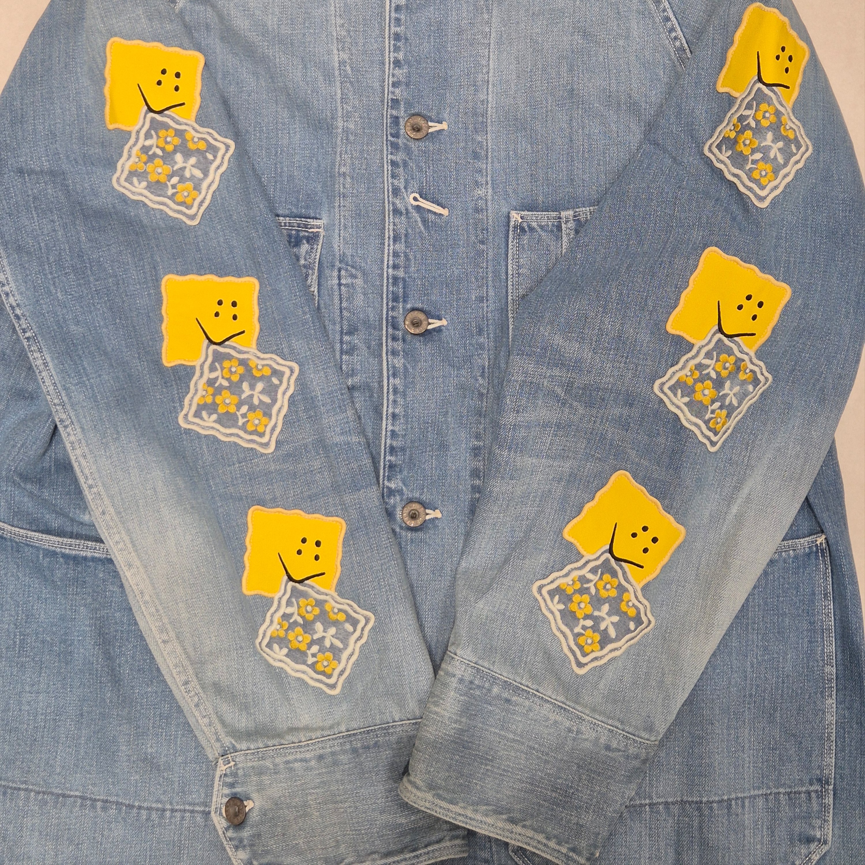 Kapital 12oz Denim Cactus Coverall Peckish Amigo Sleeve Model Indigo 착용 스타일 - 3