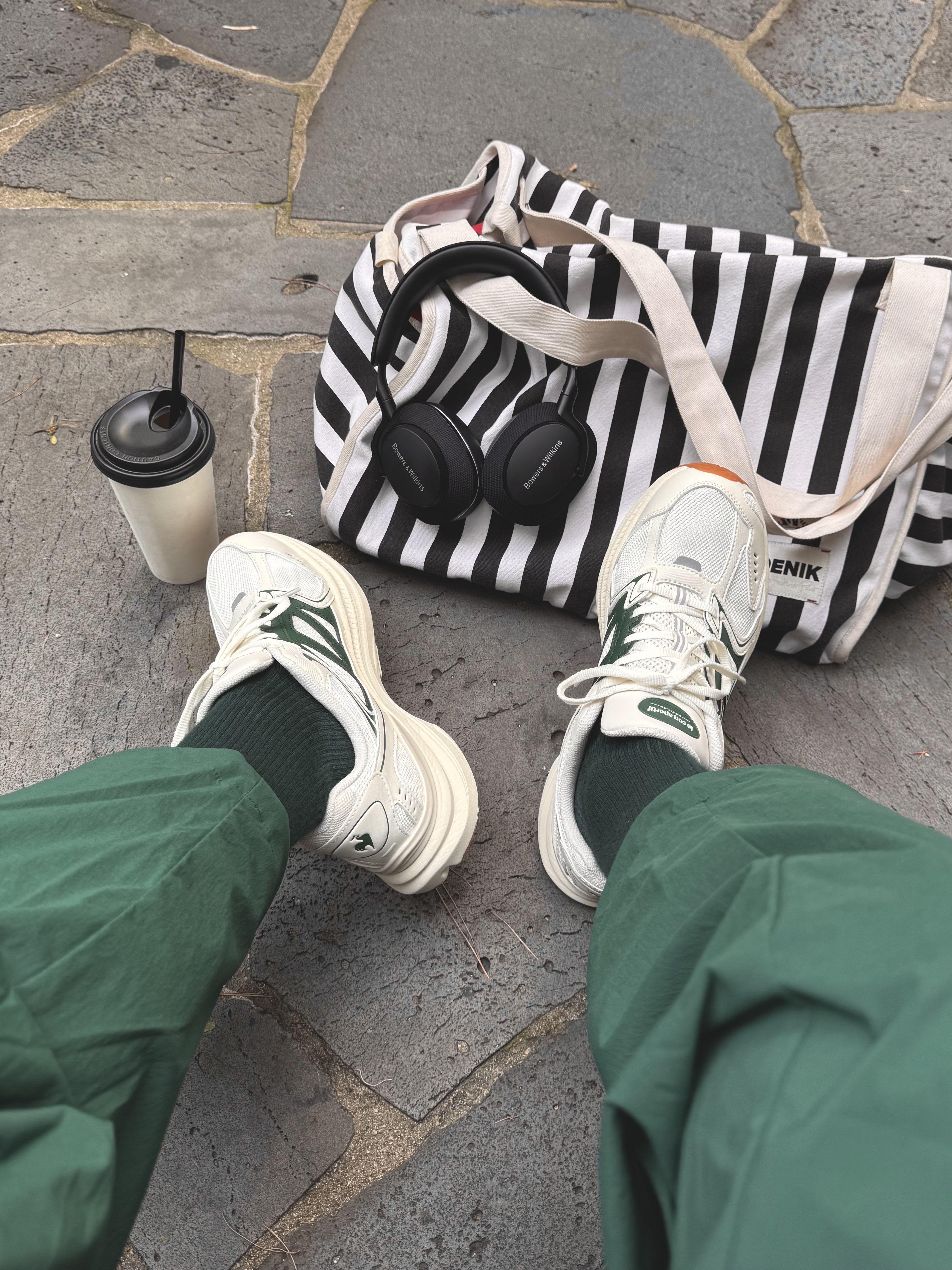 le coq sportif Nautilus Green, le coq sportif Online Exclusive Unisex Neo Sunday Deuce Jacket Ivory 착용 스타일 - 2