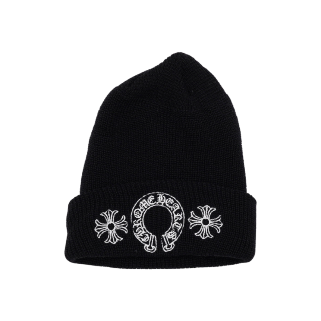 크롬하츠 블랙 홀스슈 CH 플러스 비니 모자 aa57322(Chrome Hearts Black Horseshoe CH Plus Beanie Hat AA57322)