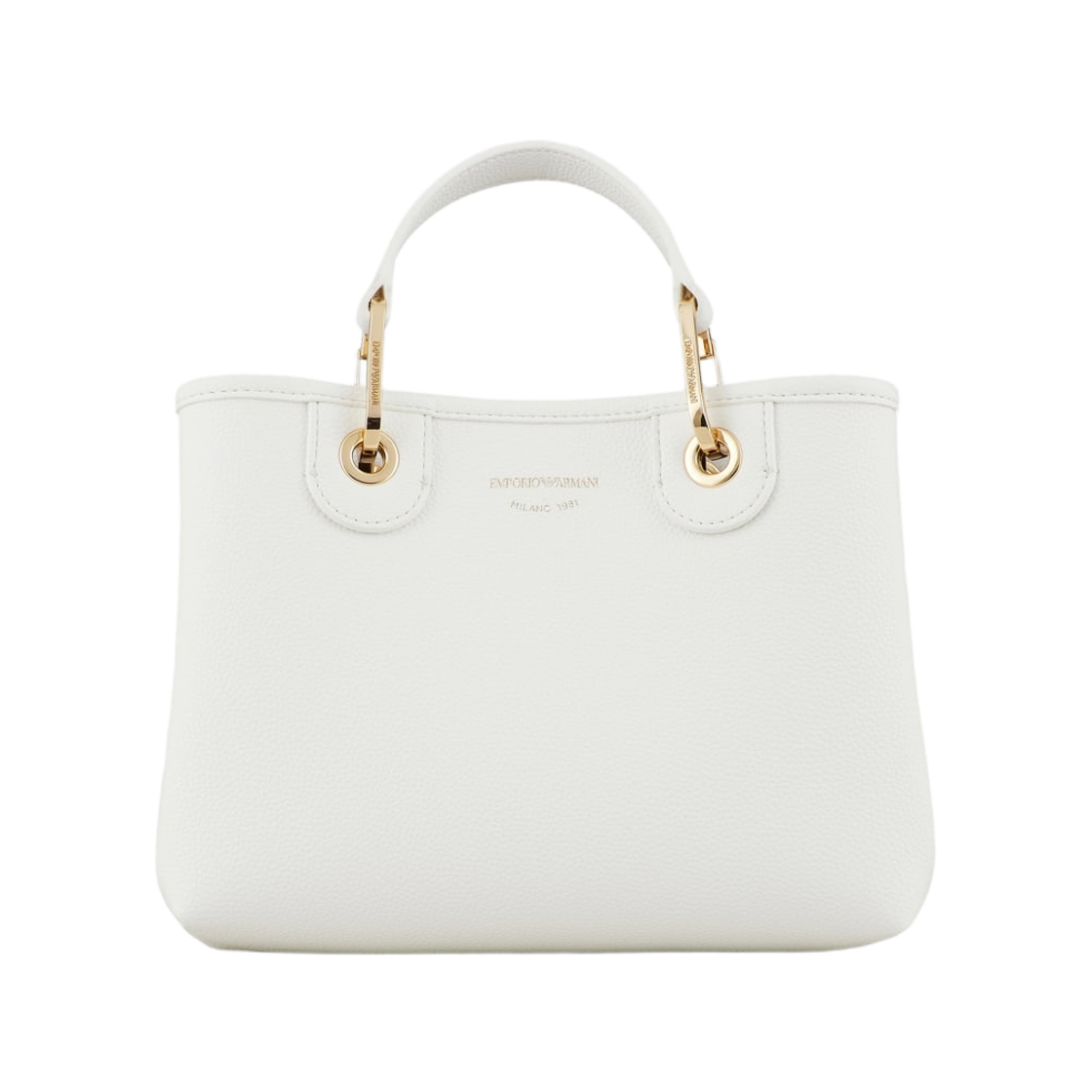 Y3D166YFO5B85219 Emporio Armani Small Myea Shopper Bag with Deer Print White