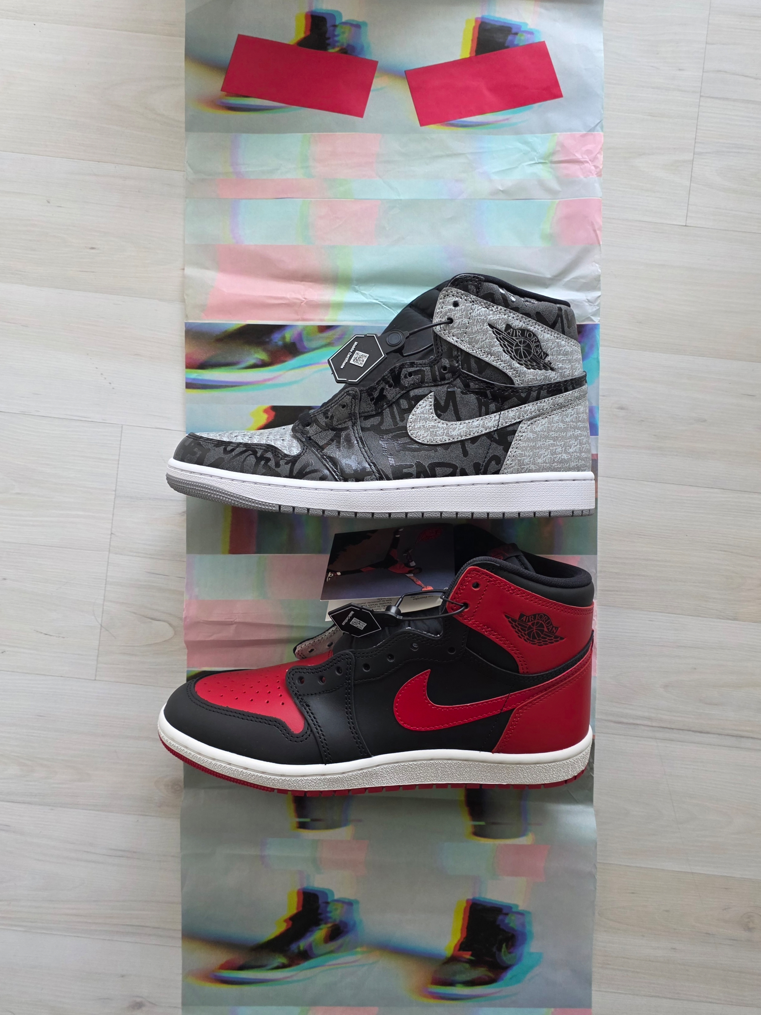 Jordan 1 High 85 Bred, Jordan 1 Retro High OG Rebellionaire 착용 스타일 - 2