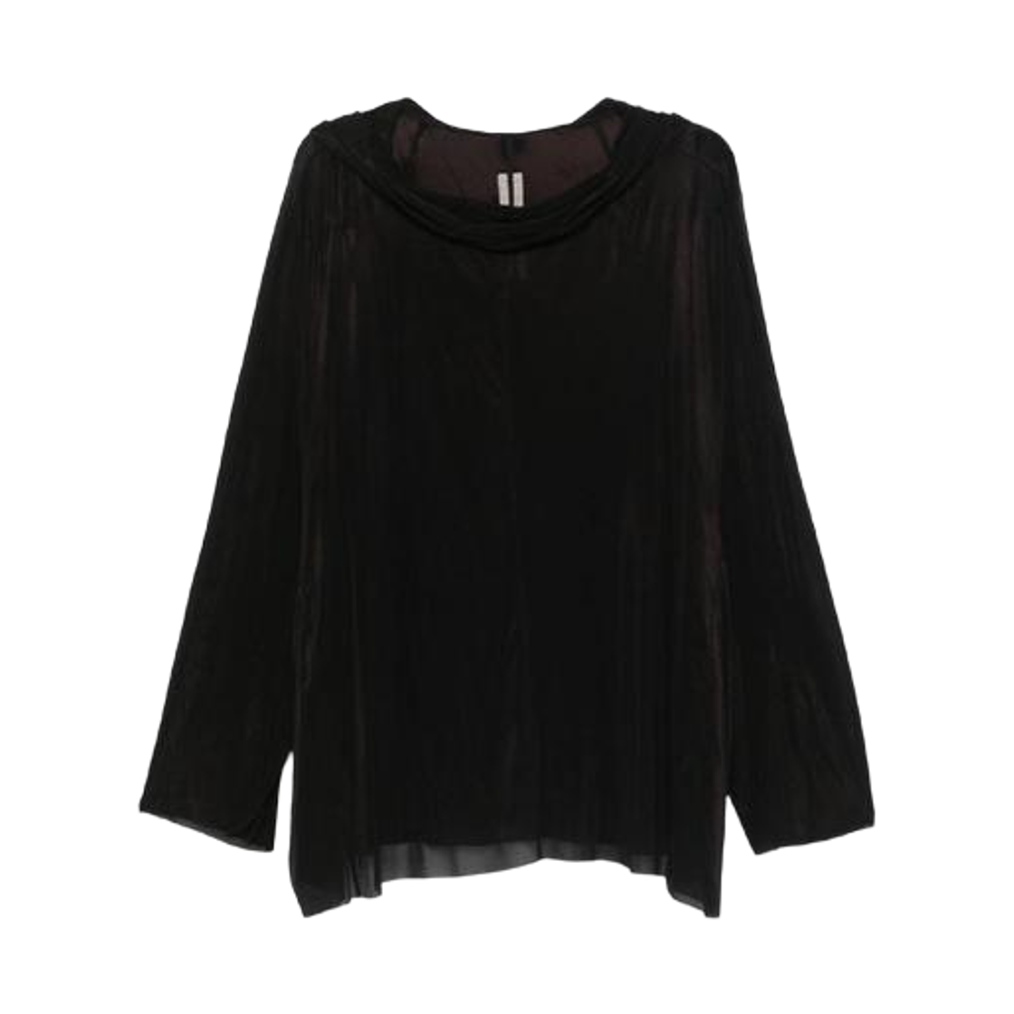 RO01E7285-BZ-09 (W) Rick Owens Hollywood Hooded Tunic Top Black