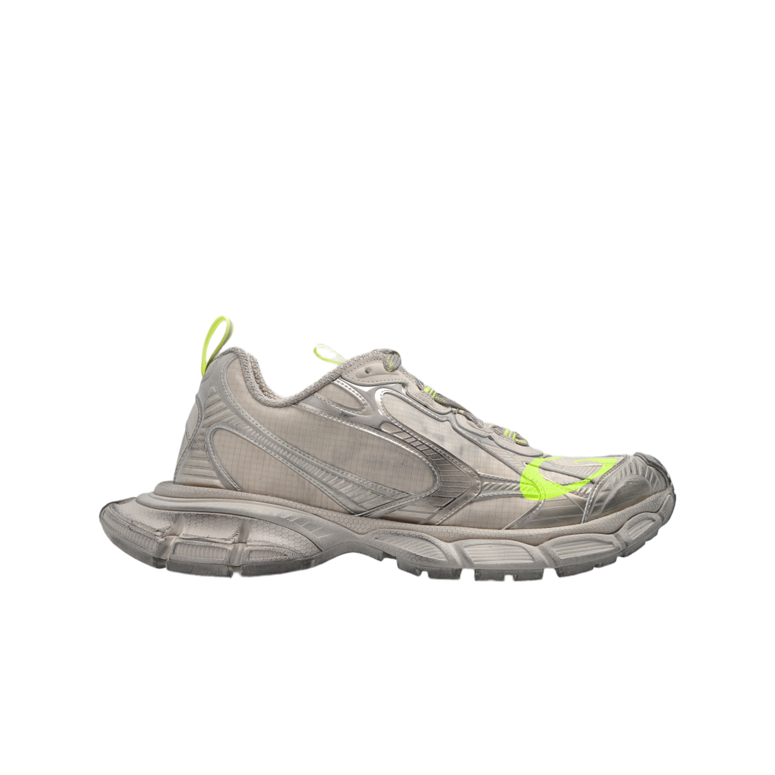734734WXLCR2077 Balenciaga 3XL Ripstop Sneakers Taupe Fluo Yellow