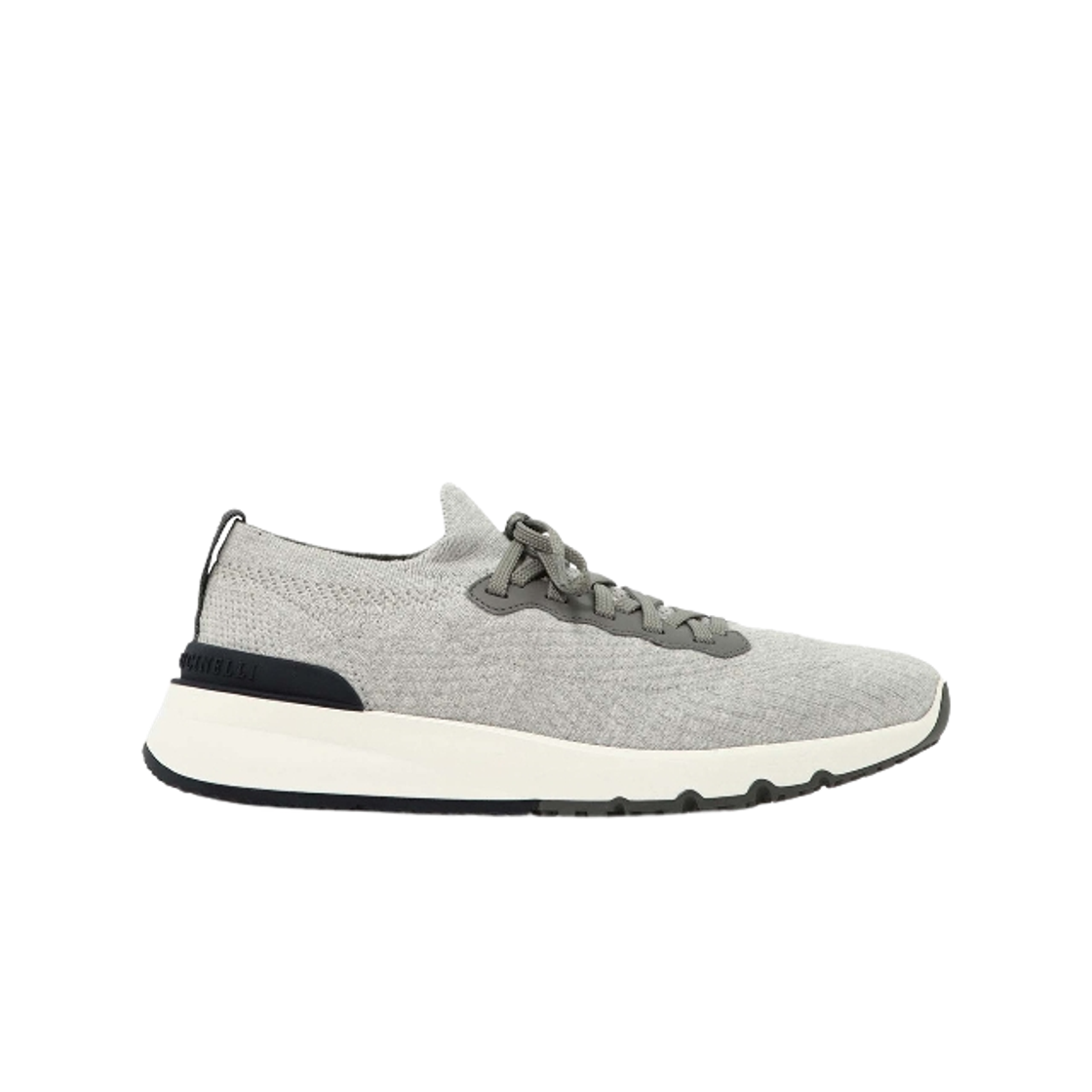브루넬로 쿠치넬리 히트 본디드 디테일 테크노 코튼 니트 러너 그레이(Brunello Cucinelli Techno Cotton Knit Runners with Heat-Bonded Detail Grey)