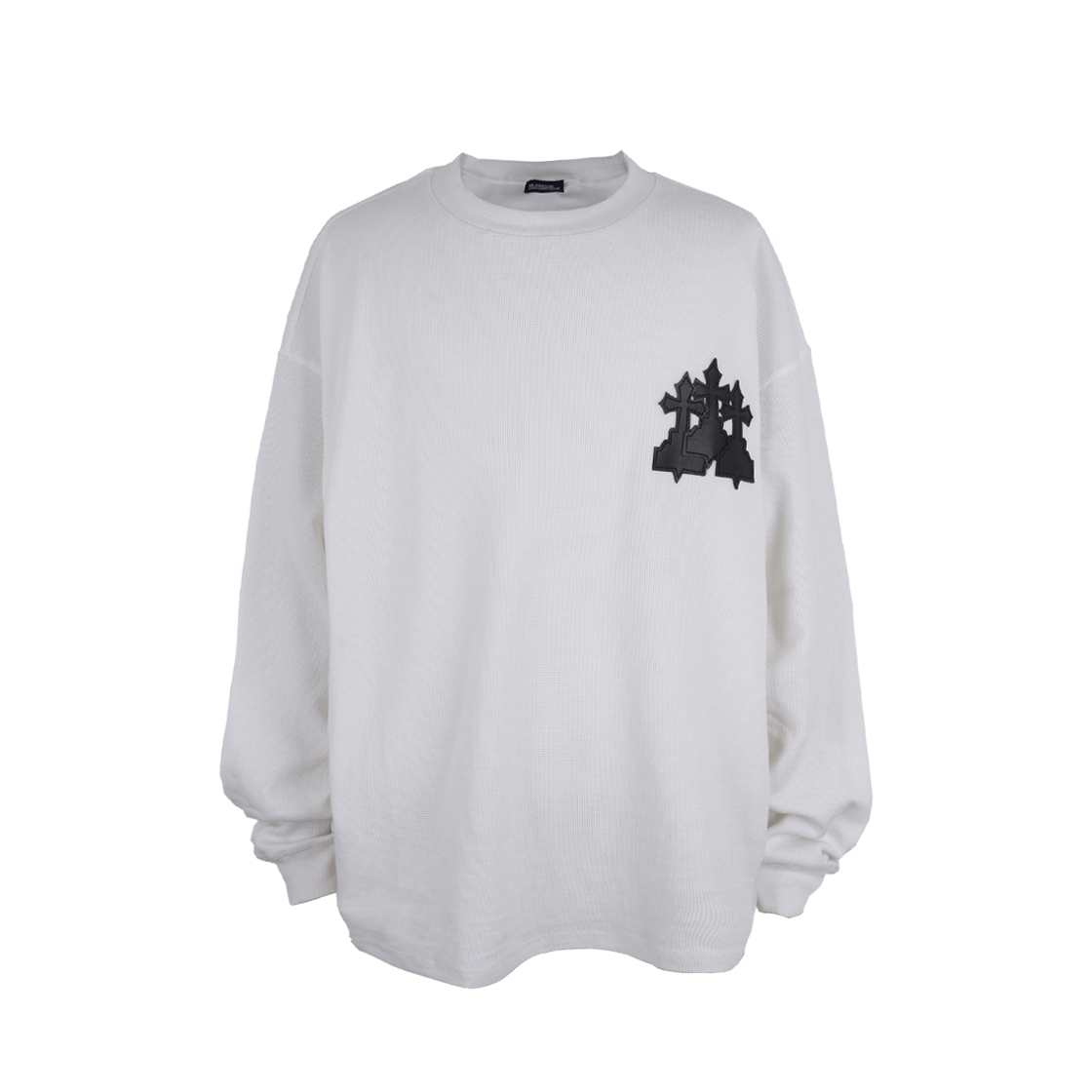 FW25SCULPTKRE33 Awende Requiem Patch Waffle L/S White