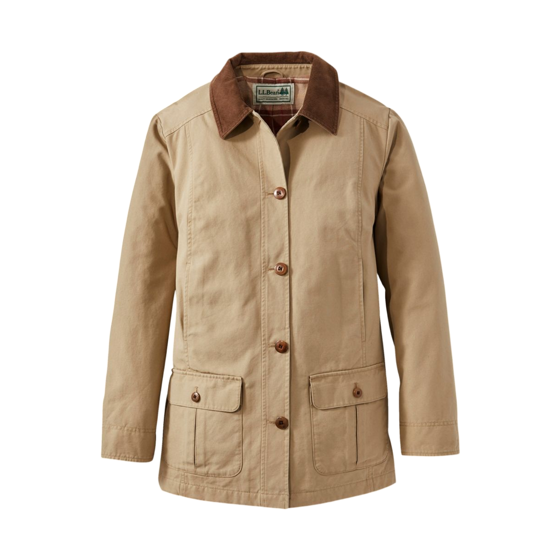 (W) 엘엘빈 플란넬 라인 애디론댁 반 코트 레귤러 다크 카키((W) L.L.Bean Flannel Lined Adirondack Barn Coat Regular Dark Khaki)