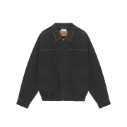 INSANE GARAGE Insane Rivet Washed Denim Jacket_Black