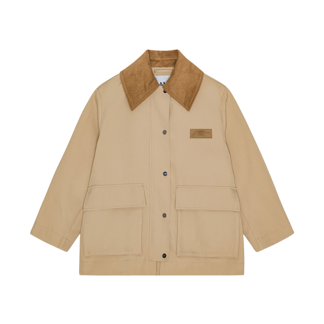 W0757-531 (W) Ganni Twill Midi Jacket Camel