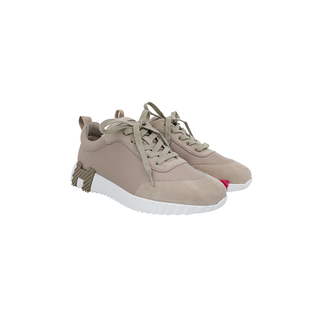 ITLVWMKEKUR5 Hermes Bouncing Sneakers 38.5 Beige Galet