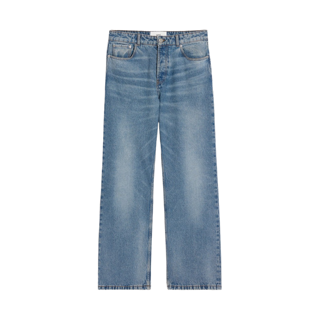 HTR450-DE0046-480 AMI Indigo Denim Cotton Large Fit Jeans Used Blue