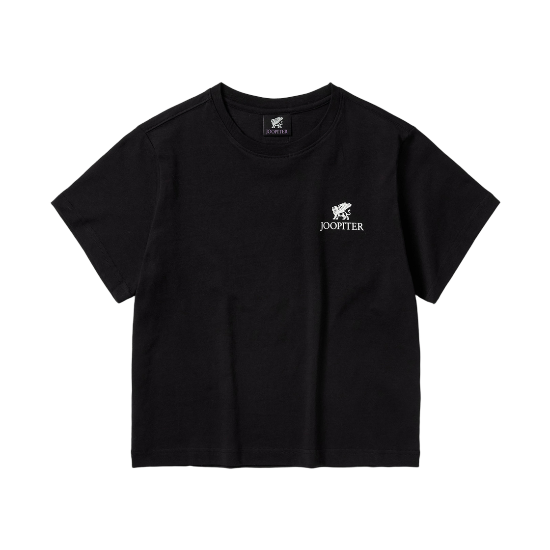 주피터 크롭 로고 티셔츠 블랙(Joopiter Cropped Logo T-Shirt Black)