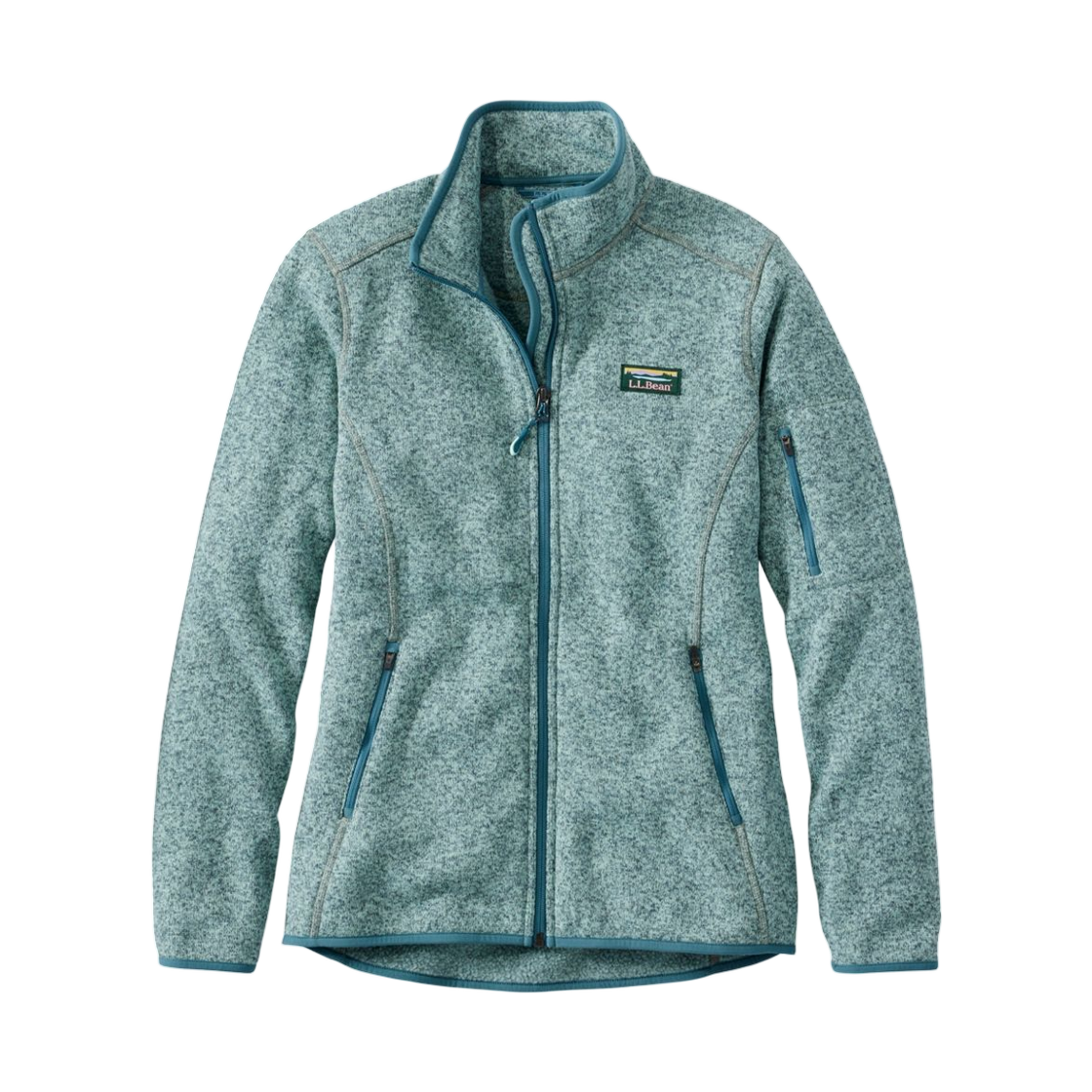(W) 엘엘빈 스웨터 플리스 풀 집 자켓 톨 스톰 틸((W) L.L.Bean Sweater Fleece Full Zip Jacket Tall Storm Teal)