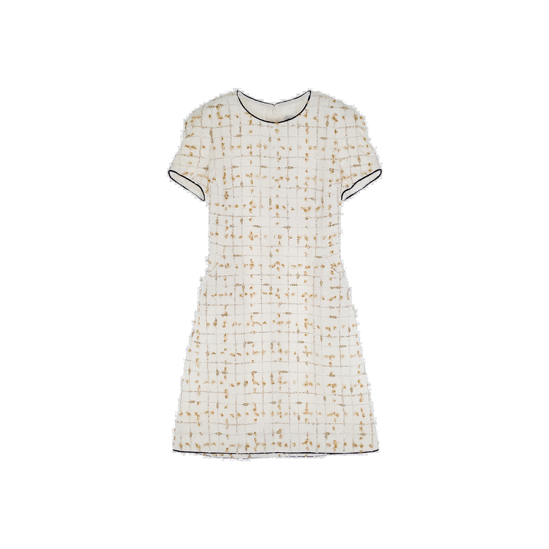 샤넬 19S 트위드 숏슬리브 드레스 40 화이트/멀티컬러 (5ET1906)(Chanel 19S Tweed Short Sleeve Dress 40 White/Multi-Color (5ET1906))