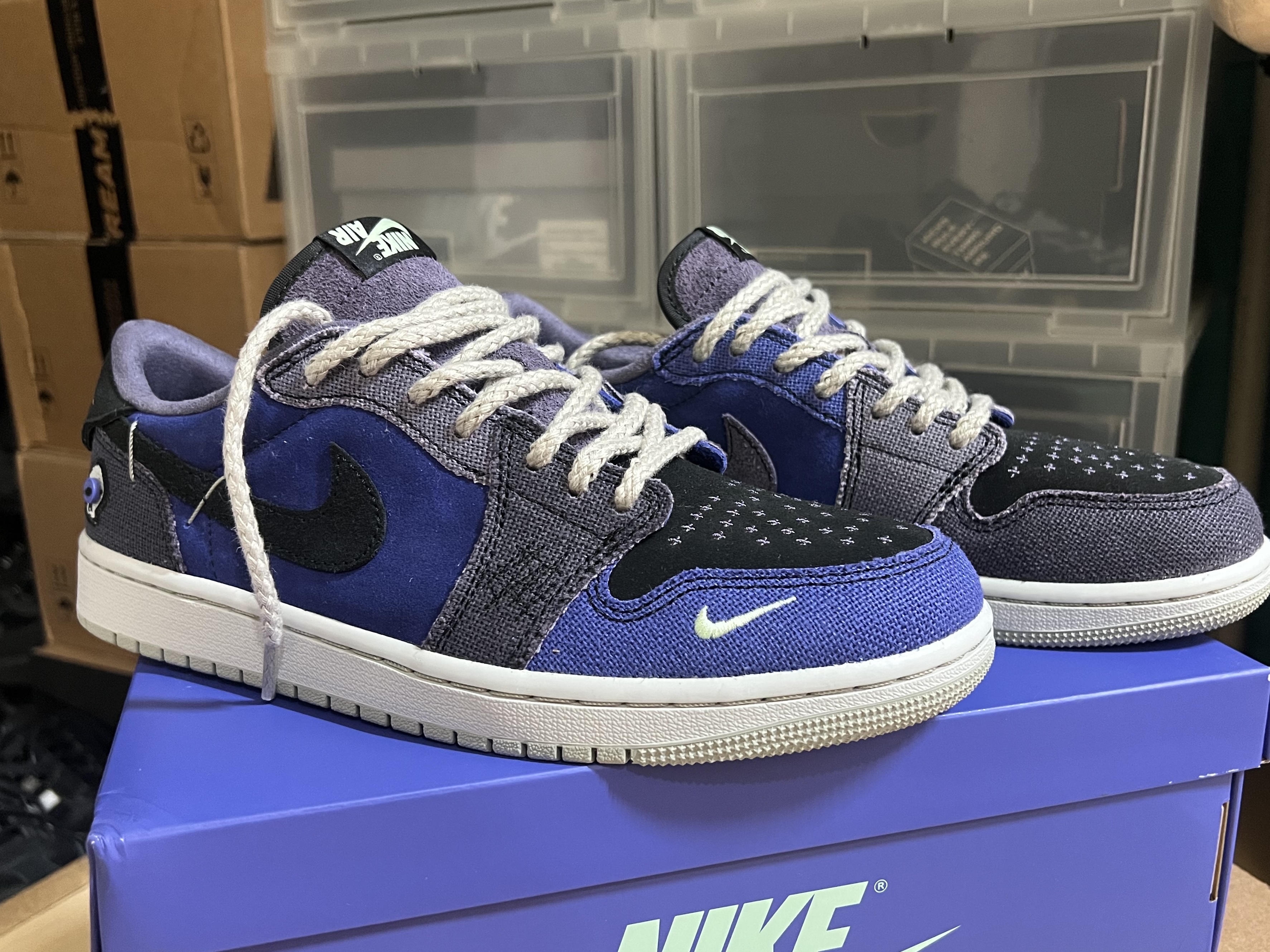 Jordan 1 x Zion Williamson Retro Low OG Regency Purple and Dark Raisin 착용 스타일