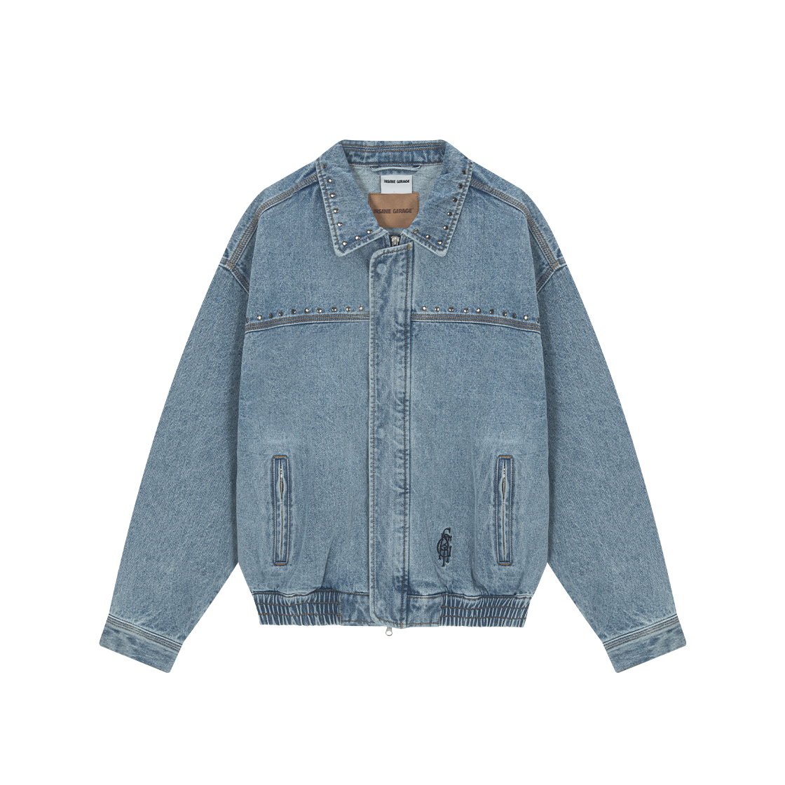 인세인개러지 인세인 리벳 워시드 데님 재킷 - 인디고(INSANE GARAGE Insane Rivet Washed Denim Jacket_Indigo)