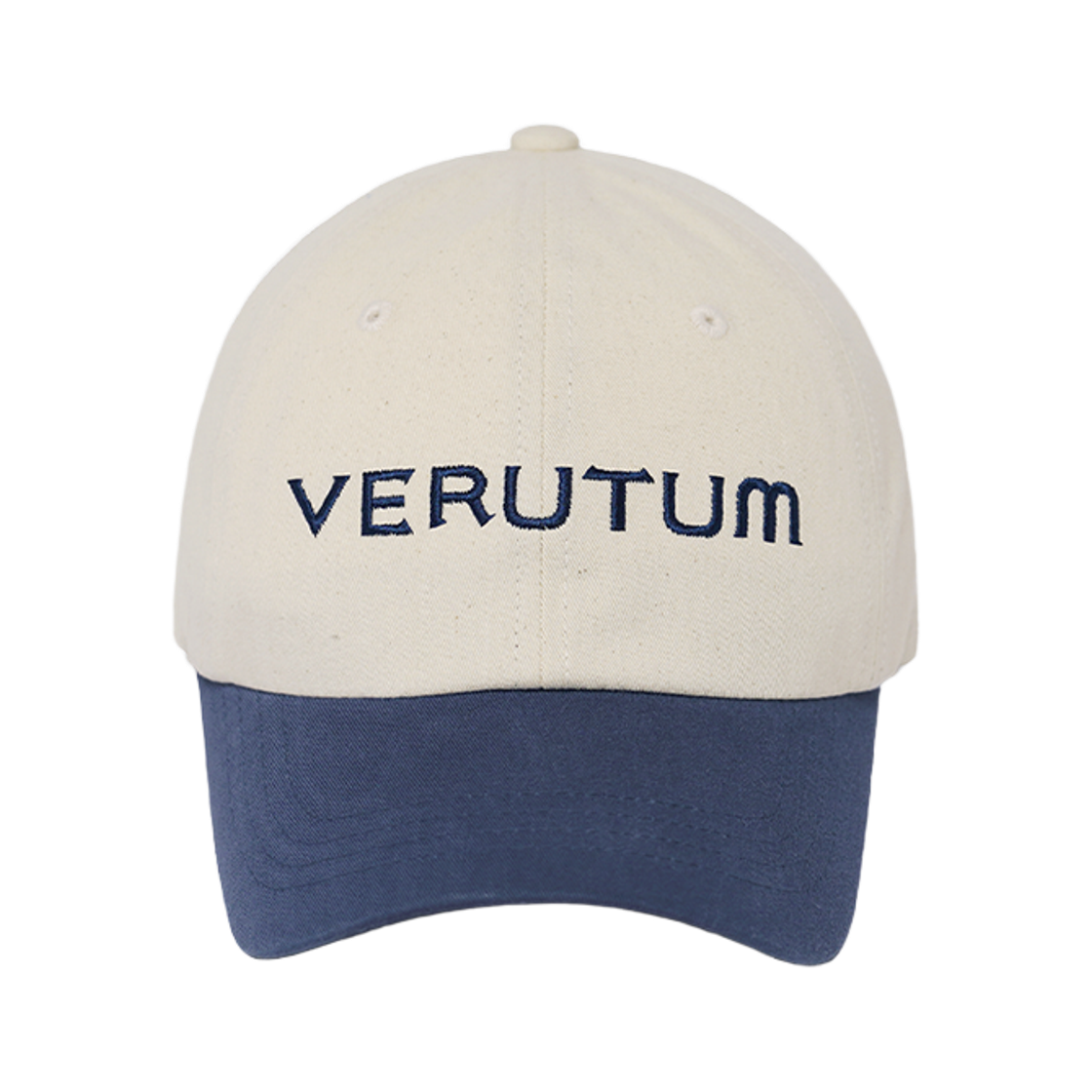 베루툼 프론트 로고 투톤 바이오워싱 캡 아이보리 네이비(VERUTUM BC009B Front Logo Two Tone Bio Washing Cap Ivory Navy) - 2