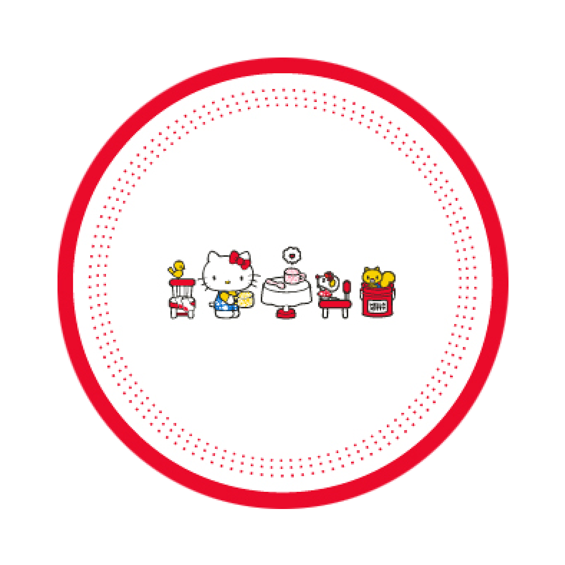 산리오 x 크로우캐년 헬로 키티 플랫 플레이트 레드(Sanrio x Crow Canyon Hello Kitty Flat Plate Red)